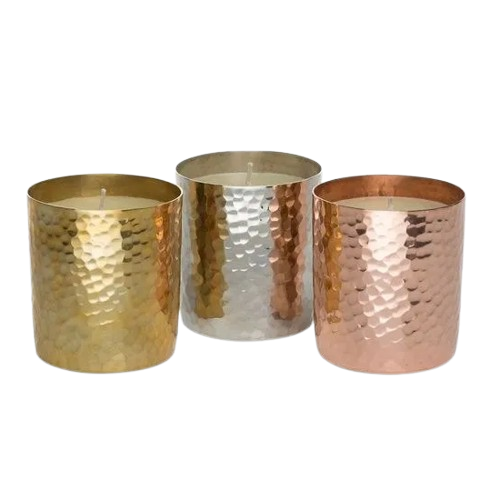 BRASS HAMMER CANDLE CONTAINER (3 FINISHS)